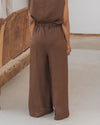 BASERANGE French Silk Linen SEPIA Casual Pants BAS-TRSE-LI-SU25-ZONG